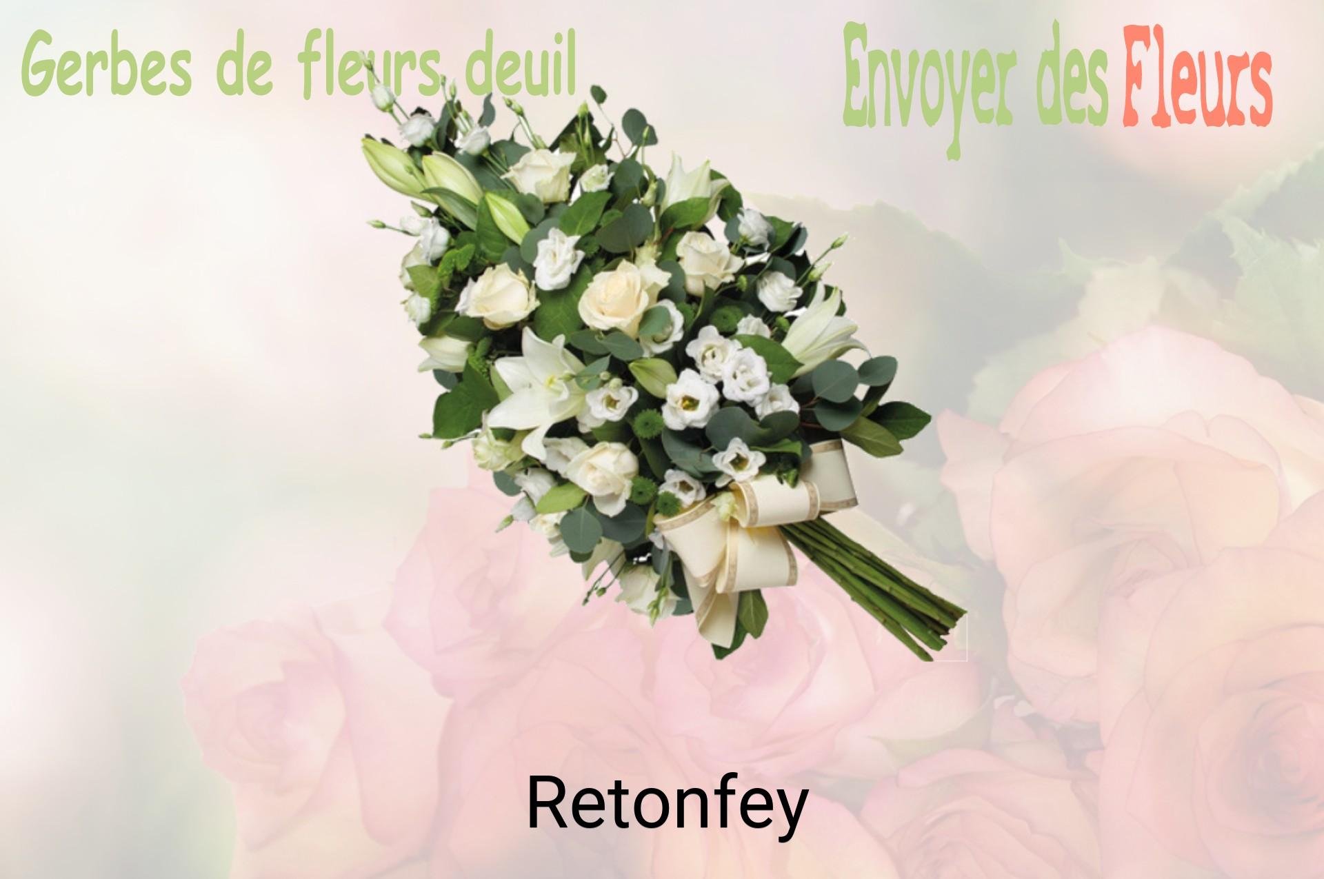 Gerbe de fleurs de deuil livrée à Retonfey